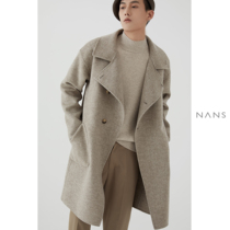 (Anti-Season 8 fold) Irregular placket stand collar double-faced handmade COAT WOOL-NS3H01