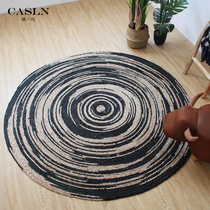 Cézanne American personality hand-woven round jute carpet Nordic minimalist living room coffee table study bedroom custom