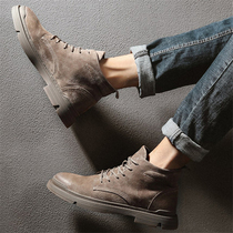 Martin boots men plus velvet thickened large size Joker 2021 new autumn and winter trend British cowboy boots