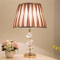 Simple modern bedroom bedside lamp creative romantic warm European living room luxury crystal high-end desk lamp BB