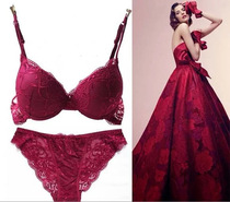 European and American Sexy Summer Network Veil Lace Transparent Seductive Black Red Micro Coaling Bra Hood Underwear Bra Suit