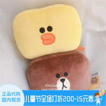 South Korea Purchasing Brown Sally Square Soft Plush Car Pillow Small Lean