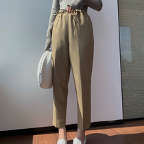 MSBEAST all good to take care of imported wool blend twill drawstring elastic tapered ankle-length pants autumn and winter