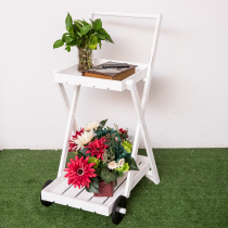 Creative pastoral wooden flower stand indoor succulent plant pot shelf living room flower rack ornaments