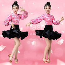 2021 New Students girls velvet Latin dance dress autumn and winter childrens Latin dance costume training uniforms