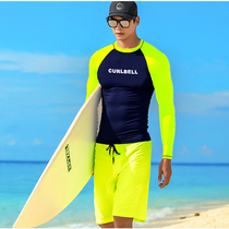 Surf suit wetsuit mens long sleeve sunscreen snorkeling quick-drying jellyfish coat plus size swimsuit top mens suit
