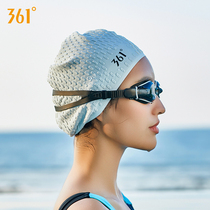 361 Degree silicone swimming cap female waterproof non-hair hair Special fashion big head tide tide women swimming cap men