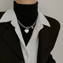 Punk metal hip hop necklace female choker 2021 New Tide retro sweater lovers sweater chain summer