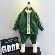 Boys autumn suit 2021 New Net Red foreign gas childrens clothing sports fashion children handsome clothes fried street tide