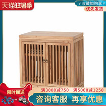 Chinese simple solid wood sliver tea cabinet storage cabinet Old Elm Kung Fu tea side cabinet Tea room furniture