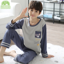 Kids Pajamas Boys Pure Cotton Baby Boys Summer Thin Long Sleeve Kids Spring Autumn Air Conditioner Home Clothing Sets