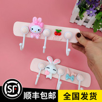 Sticked hook creative cute home non-perforated wall a row adhesive hook strong viscose kitchen bedroom small hook