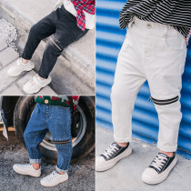 Boy autumn jeans Childrens spring and autumn new foreign air pants Childrens baby Han version Chaoty pants handsome childrens clothes