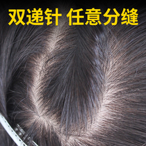 The wigs on the top of the woman's head make up the hair really covering the white hair Liu Hai thin cover rare Swiss net double handover wig