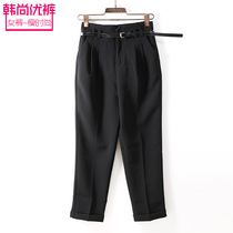 Ecan Rav 2020 Fall New Straight Drum Smoke Tubes Pants Loose Pituality Suit Pants Woman High Waist Casual 90% Pants