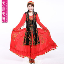 Dance clothing national fan dance chiffon dress dress womens square Tang suit National stage performance costume
