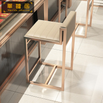 Bar stool Light luxury household stainless steel metal gold bar stool Modern minimalist high chair bar chair backrest bar stool