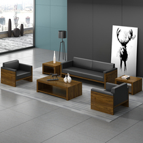Office Furniture Sofa Tea Table Portfolio Brief Modern Reception Business Hospitality guests in talks Three-place small sofa