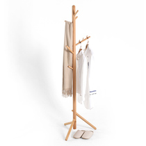 Solid wood coat rack floor bedroom hanger entrance household hanger simple modern Nordic branch clothes rack