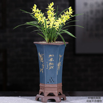 Purple Sand Flower Basin Orchid Basin Hexagon High Flower Basin Basin Base Base Powder Orchid Orchid