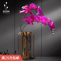 Flower-ups simulation flower orchid pink realistic fake flower feel soft-feel soft-feel petals home decoration flower bouquet