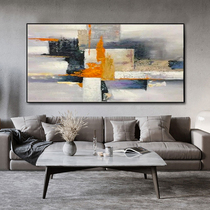 Hand-painted oil painting black and white abstract hanging painting banner living room sofa background wall decorative painting restaurant bedroom gray city