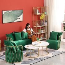 ins small sofa Net red clothing store beauty salon sofa coffee table combination Nordic simple modern single double