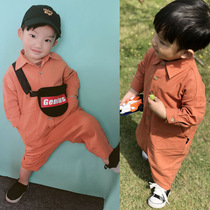 Sensense Chenchen Mom childrens clothing handsome male childrens baby one-piece autumn long-sleeved climbing suit 1-3 years old childrens one-piece