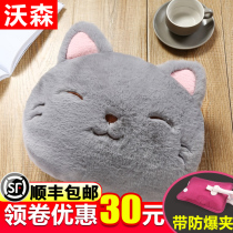 Hot water bag rechargeable explosion-proof warm water bag menstrual plush cartoon cute baby hot compress belly female hand warmer