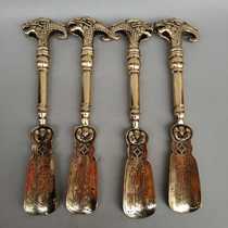 Brass plum orchid Bamboo chrysanthemum Four gentleman faucet shoehorn shoe artifact Pure copper text play collectible gift ornaments