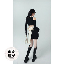 Aunt Barbie Spicy Girl butterfly knot dress Summer 2022 new women feel pure desire to back up neck hanging band dress