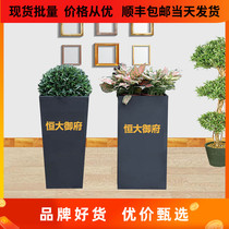 Wrought iron flower box rectangular outdoor flower stand Gardening flower trough anti-corrosion flower stand Outdoor large flower stand flower bed customization