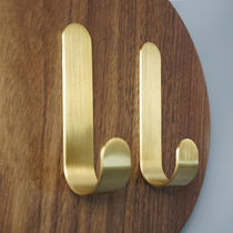Brass hook non-perforated wall hanging wall clothes hook light luxury hook metal hook single creative hook