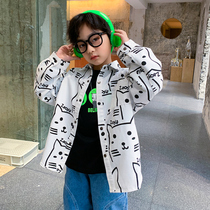 Boys coat autumn 2021 New Korean version of the middle child thin foreign shirt childrens clothing spring and autumn coat tide