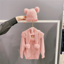 Special price not to be changed Angels Face girl round collar fur line sweater double ball hair line cap circumference 3Z