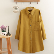 Fatty Plus Size Women 2021 Fat Sister Autumn New Korean Loose Medium Long 200 Jin Shirt Jacket