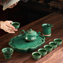 Gift custom snowflake glaze tea set set set a pot of six cups Dehua ceramic kung fu tea set gift box set