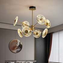 Su Yin new Chinese creative enamel color chandelier Chinese all copper living room lamps modern simple personality copper lamp