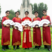 bridegroom clothes chinese style summer troupe clothes brothers clothes cheongsam bridesmaids chinese style big funny wedding plus size horse summer