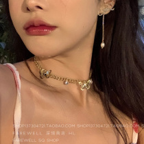 Sweet cool wind ~ short butterfly necklace female tide ins cold wind niche design sense choker Net red street dance tide