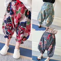 Boys and girls and boys dress summer lantern pants baby mosquito anti - mosquito pants summer thin air conditioners 1 - 3 years old 4 tide