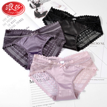 women's new lace breathable comfortable cotton mid waist breathable sweet ladies sexy briefs