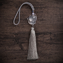 Exquisite White Crystal Fox Lady Car pendant high-end safe South Korean creative new cute car pendant