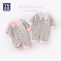 2021 autumn clothes new baby thin clip cotton one-piece clothes baby climbing clothes for spring and autumn warm khae newborn clothes