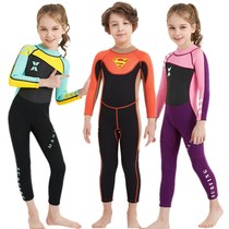 Childrens swimsuit male winter warm girl thick diving suit professional long sleeve cold boy learning swimsuit