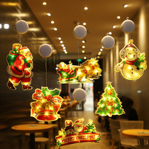 Christmas Decorative Luminous Décor Shop Window Hanging Scene Set Christmas Tree Little Ornaments Elderly Pendant