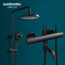 Sandlinda bathroom black shower shower set household all copper shower shower shower nozzle set