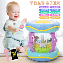 Baby hand clap drum hexahedron drum charging early Education 8 puzzle 1 year old 0-6-12 month one year old baby toy 3