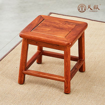 Hedgehog red sandalwood square bench thickened household solid wood bench shoe stool living room African pear dwarf stool childrens stool