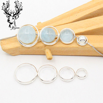 S925纯银圆形珠框DIY手工串珠手链配件镂空隔珠套圈中间可放珠子